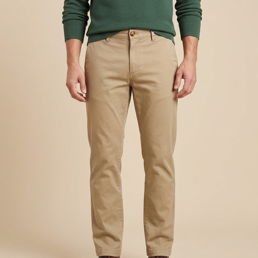 Dockers 59421 Alpha Chino Pants Mens 38X36 Beige Tapered Fit Cotton EUC